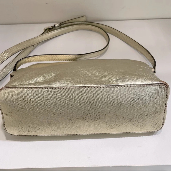 Kate Spade New York Crossbody Bag Gold & Metallic Leather - Picture 4 of 14